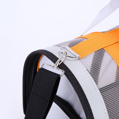 Size L Light Green And White Foldable Pet Carrier Bag - Lightweight, Breathable, and Spacious for All Seasons