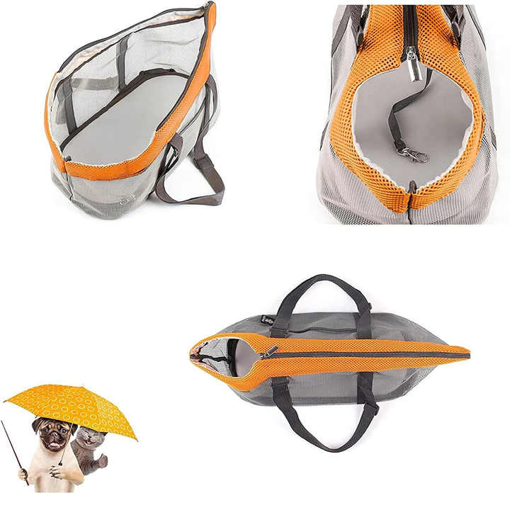 Red And Grey Lightweight Breathable Mesh Pet Carrier Handbag - Portable Travel Tote for Small Dogs & Cats up to 8kg