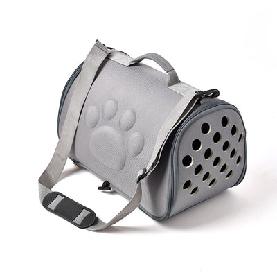 Grey Stylish EVA Pet Carrier Bag - Lightweight Portable & Breathable Travel Crate for Small Dogs & Cats - Purely Pet Essentials