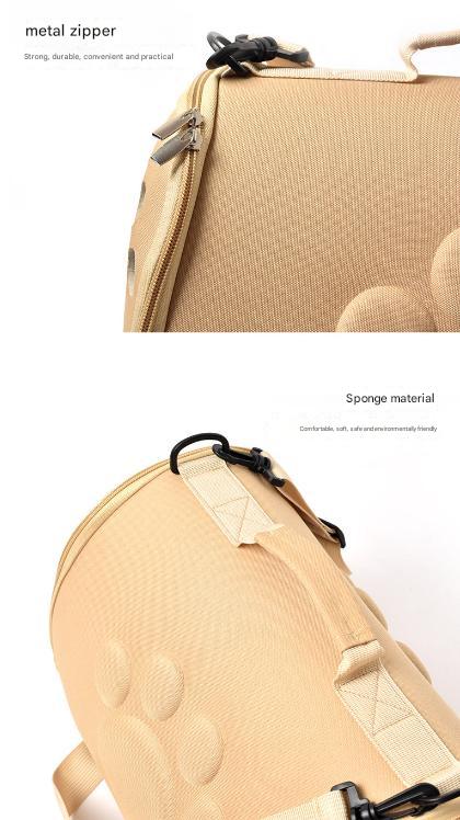 Khaki Stylish EVA Pet Carrier Bag - Lightweight Portable & Breathable Travel Crate for Small Dogs & Cats - Purely Pet Essentials