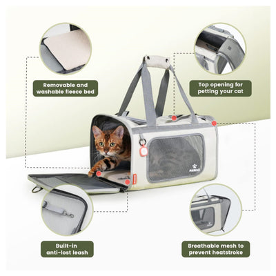 Blue Lightweight Foldable Pet Carrier with Straps